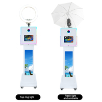 Cabina de Fotos Portátil para Bodas y Fiestas con iPad, Cámara DSLR, Pantalla Táctil LCD, Impresora Inalámbrica, Diseño Moderno, Cabina de Fotos para Selfies