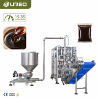 Machine d'emballage verticale automatique de sauces liquides avec pompe à rotor, machine d'emballage VFFS pour sauce chili 15-35 sachets/min