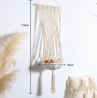 Cage pour animaux de compagnie en macramé bohème - Corde de coton faite à la main, couleur unie, lit suspendu moderne et tendance pour chats et petits chiens, amovible, lavable, carton
