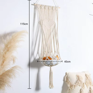 Cage pour animaux de compagnie en macramé bohème - Corde de coton faite à la main, couleur unie, <span class=keywords><strong>lit</strong></span> suspendu moderne et tendance pour chats et petits chiens, amovible, lavable, carton - Product Image 6