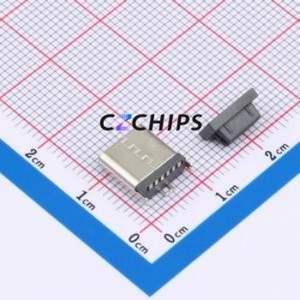 TYPE-C 6P LTH8.8 108 USB Connector SMD Connector ( Connector Type: Type-C )( Gender: Female )( Mounting Type: Vertical Mount ) - Product Image 2