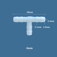 Connecteur de tuyau d'air en plastique PP en forme de T, 6, 8, 10 mm, adaptateur de raccord de tuyau d'aquarium, vente en gros