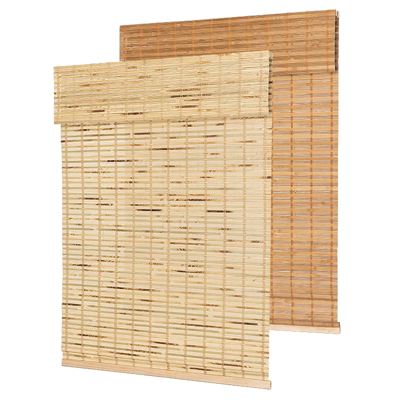 Customized cordless bamboo curtain roman blind folding blinds for windows