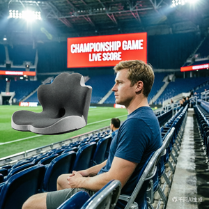 Cojín de Asiento Ergonómico 3D de Espuma Viscoelástica para <span class=keywords><strong>Oficina</strong></span>, Soporte Lumbar Transpirable, Respaldo Integrado con Protección Espinal, Lavable, Venta al Por Mayor - Product Image 6