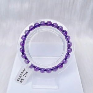 สร้อยข้อมือหินธรรมชาติอเมทิสต์สำหรับผู้หญิงกำไลข้อมือลูกปัดงานทำมือสุดประณีตสำหรับ2024 - Product Image 1