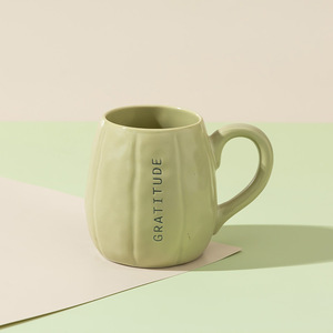 <span class=keywords><strong>Mug</strong></span> en céramique créatif avec lettres en relief en forme de citrouille, texte et logo personnalisés, style Instagram, pour usage domestique, pour le thé/l'eau - Product Image 3