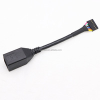 24V 12V Strom USB 8Pin Buchse Anschluss an 2,54 MM-8P Anschluss 0,15 M Schwarzes Kabel
