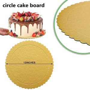 Supports à Gâteaux Ronds Carrés Or Argent Blanc 8" 10" 12" Disques Base Tambour Anti-Graisse Jetables en <span class=keywords><strong>Carton</strong></span> pour Pâtisserie - Product Image 4