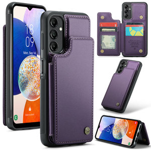Funda de Cuero Tipo Libro para Samsung <span class=keywords><strong>Galaxy</strong></span> A14 A24 A34 A54 <span class=keywords><strong>A74</strong></span>, Funda Trasera Magnética de Lujo con Carga Inalámbrica para Samsung A14 - Product Image 1