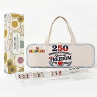 Nouvel ensemble de mahjong portable de luxe moderne AMZ, best-seller, avec sac de rangement et organiseur de cosmétiques grande capacité