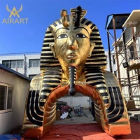 Arche gonflable Pharaon d'Égypte dorée de 6,5 m de haut pour événements festifs anciens en plein air