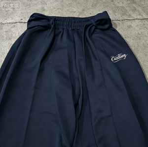 กางเกงวอร์มผ้าคอตตอนสำหรับผู้ชายกางเกงลำลองเอวยางยืดพิมพ์ลายตัวอักษรแบบผูกเชือกสไตล์ฤดูใบไม้ผลิออกแบบได้ตามต้องการ - Product Image 5