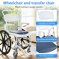 SUNCARE Chaise de toilette multifonction 5-en-1, chaise de douche, chaise de transfert, réglable, pliable, capacité 180 kg, moderne