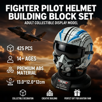Kit de construction de casque de pilote, modèle de casque de pilote de chasse d'aviation, collection pour adultes, décoration, OEM ODM