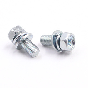 GB /T 818 GB9074สกรู <span class=keywords><strong>ST304</strong></span> M6x30L WSP สีดำออกไซด์จบ HEX HEAD Phillips ไดรฟ์ M6 M8 M10 SEMS สกรูพร้อมสปริงเครื่องซักผ้าแบน - Product Image 1
