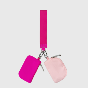 Stylish Dual Pouch Unisex Wristlet Strap Portable Nylon Zipper Keychain Wristlet Detachable Card Bank Mini <b>Change</b> <b>Bag</b> - Product Image 6