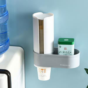 -Estante de almacenamiento de tazas dispares Papel para colgar en la pared sin perforaciones Dispensador de agua de plástico Tomador automático - Product Image 4