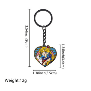 High Quality 6 Styles Anime <b>Personalised</b> Engraved Metal Keyrings Cartoon Metal Enamel Keychain Pendant for Backpack Key Chains - Product Image 5