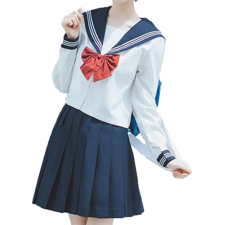 Uniforme escolar plisado, traje de Sailor, reflectante, japonés, a la moda, JK