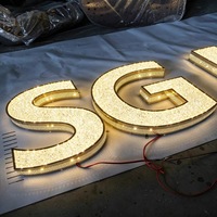 Enseignes Publicitaires Logo 3D Halo Sans Lumière en Métal LED Lumineux pour Panneau Commercial Étanche IP65 Décoration