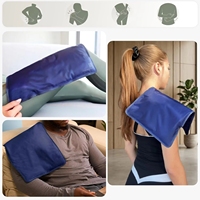 Grande Compresse de Gel Flexible Chaud & Froid en Taffetas de Polyester 20x30cm pour Blessures et Douleurs Dorsales Réutilisable Anti-Odeur avec Fermeture Éclair Douce