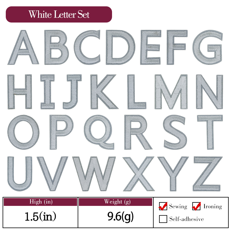 Ensemble de lettres blanches