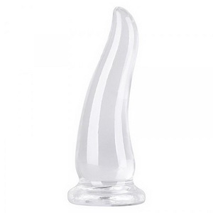 MOGloves Mujer Erótico TPE Material Bullhorn Tipo Anal Plug Clear Crystal <span class=keywords><strong>Bar</strong></span> para Masturbación - Product Image 3