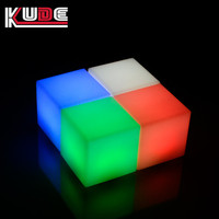 Tabouret cube LED moderne rechargeable, chaise cube LED lumineuse, cube lumineux LED