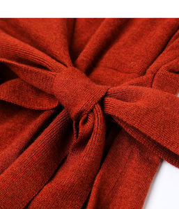 Abito <span class=keywords><strong>in</strong></span> maglione con cintura o-collo abito da donna <span class=keywords><strong>in</strong></span> <span class=keywords><strong>maglia</strong></span> <span class=keywords><strong>bordeaux</strong></span> con scollo a v da donna - Product Image 5