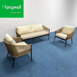 Canapé <span class=keywords><strong>de</strong></span> <span class=keywords><strong>jardin</strong></span> <span class=keywords><strong>de</strong></span> meubles <span class=keywords><strong>de</strong></span> patio extérieur en aluminium tous temps <span class=keywords><strong>de</strong></span> fabricant chinois avec rotin rond tissé - Product Image 1