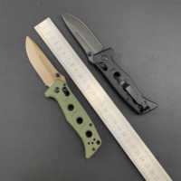 Couteau pliant BEN-273, manche G10, lame en acier 8cr18Mov, pointe tombante, bord plat, chasse, OEM/ODM/OBM personnalisable, non réglable