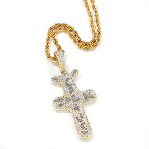 Hiphop Plaqué Or 18K Glacé CZ Bling Bling Zircon <span class=keywords><strong>Travis</strong></span> Scott <span class=keywords><strong>Cactus</strong></span> Jack Pendentif Collier Bijoux De Luxe - Product Image 2