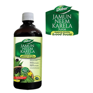 Jugo Herbal Ayurvédico Dabur Jamun Neem Karela con Antioxidantes para Desintoxicación, Apoyo Digestivo y Cuidado de Bienestar Natural - Product Image 1