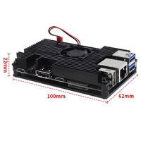OrangePi 5B wadah pelindung elektronik konsumen dalam oranye paduan aluminium dengan kipas pendingin