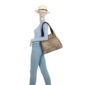 2025 nouveau rétro motif léopard mode personnalisé noir/marron/kaki grande capacité sac à bandoulière femmes sac fourre-tout - Product Image 5