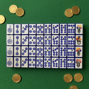 Juego de Fichas de Mahjong Americanas de Acrílico Multicolor Personalizado Moderno con Patas Plegables, Portátil, para 4 Jugadores, Entretenimiento de Casino - Product Image 1