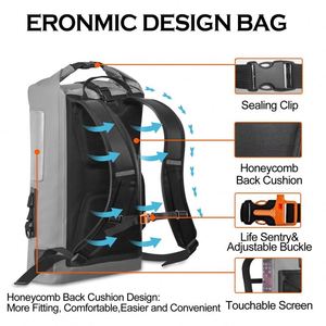 Custom Waterproof Dry Bag <b>Backpack</b> 30L Lightweight Drybags for Boating Kayaking Hiking Dry Sack Water Proof Outdoor Sport Bags - Product Image 3