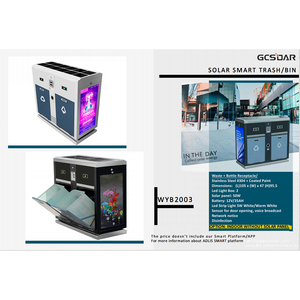 GCSOAR - Cubo de Basura Solar Inteligente con Apertura sin Contacto, Compresión Automática, Sensor de Nivel de Llenado, Transmisión de Datos, Modelo WYB2003 - Product Image 4
