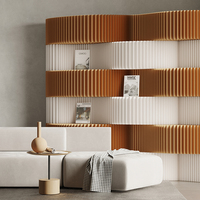 Paravent en papier kraft nid d'abeille, finition vieillie, structure de cadre au design artistique moderne, pour décoration d'anniversaire