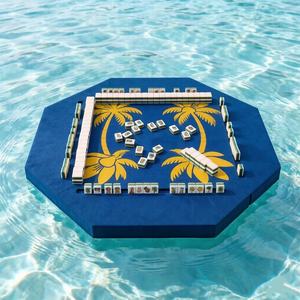 Table de jeu de plage pliable de luxe en EVA avec logo personnalisé, pour Mahjong et Dominos, avec rainures pour les tuiles - Product Image 4