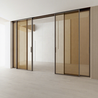 Pintu kaca geser aluminium desain minimalis, beranda pintu kaca interior modern