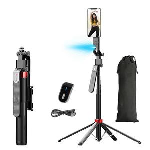 Q185 Stabilisateur intelligent IA avec suivi automatique du visage, longueur 1800 mm, anti-tremblement, trépied à quatre pieds, perche à selfie pour diffusion en direct - Product Image 6