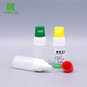 Bouteille compte-gouttes en plastique LDPE à pression oculaire, blanc laiteux, noir, 3ml, 5ml, 7ml avec bouchon coloré, embout précis, prix de gros - Product Image 4