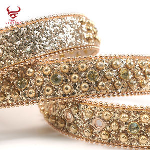 Cinturones de diseñador para niños pequeños personalizados, cinturones de cuero para niños, cinturones de diamantes de imitación dorados occidentales, BB <span class=keywords><strong>Simon</strong></span> para niños - Product Image 4