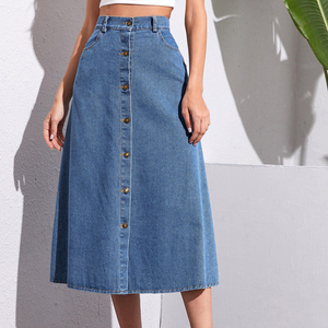 2024 New Fashion Denim Jean <strong>Skirt</strong> Women Light Blue Jean <strong>Skirts</strong> High Hip Circumference Jean <strong>Skirt</strong> for Lady - Product Image 1