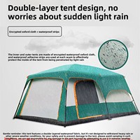 Tente de camping en gros série 096 pour 3 à 12 personnes, ensemble complet extérieur, deux chambres et un salon, tente de parc portable quatre saisons
