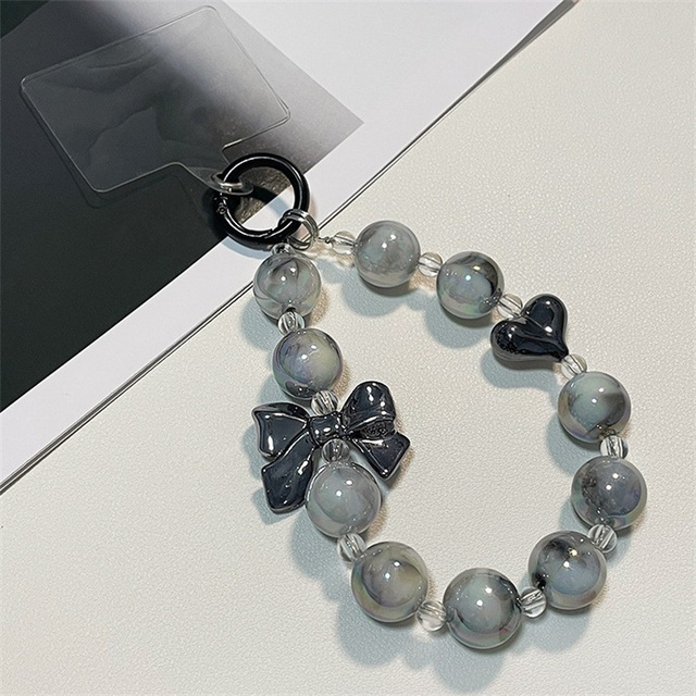 Korean Smudging Bead Bow Portable Rope for All Mobile Phone Models Accessories Lanyard