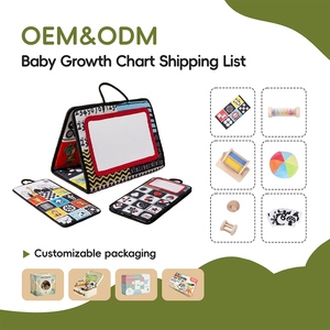 Boîte Montessori : Jouet <span class=keywords><strong>miroir</strong></span> pour bébé, <span class=keywords><strong>livre</strong></span> sensoriel en tissu noir et blanc à contraste élevé pour le développement visuel des nouveau-nés 0-6 mois - Product Image 1