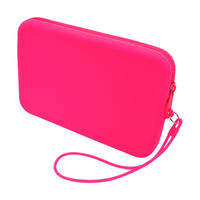 Pochette cosmétique en silicone durable avec logo personnalisé, imperméable, pour téléphones portables, porte-monnaie