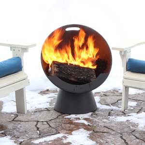 24 "thép kim loại mở firepit Sphere gỗ hố lửa Bát hố lửa ngoài trời - Product Image 1